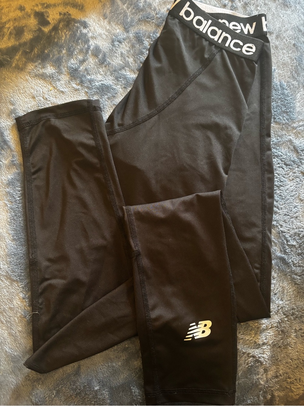 New Balance Black Performance Leggings with Logo Waistband